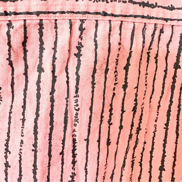 Vintage Mens 1980s Shore Club Peach & Charcoal Retro Surf Button Down Shirt - Picture 6 of 8